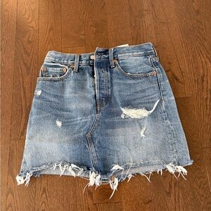 Levi's Blue Distressed Mini Skirt